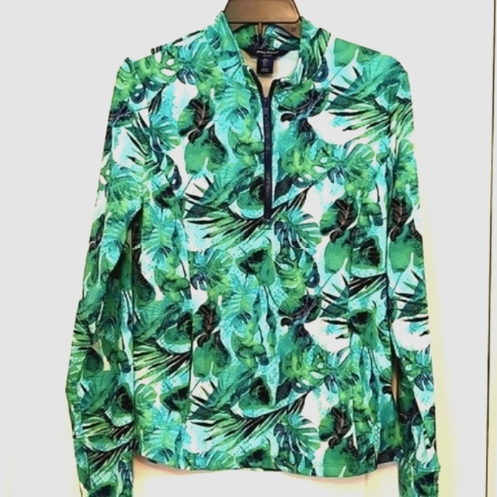 Tommy Bahama Tropical Half Zip Thumbhole Sports Popover. Size L.